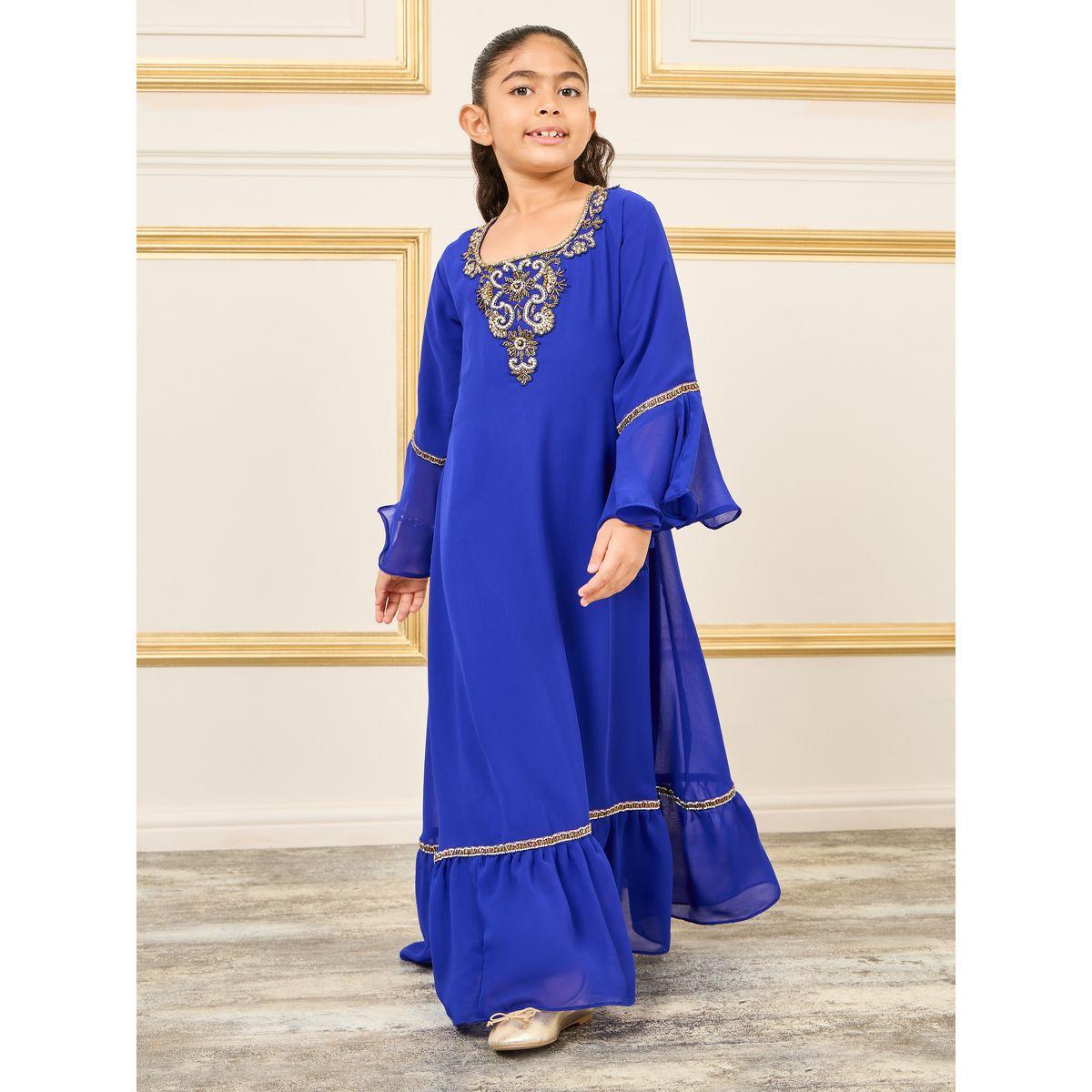 Maxim Creation Square Neck Embellished Jalabiya with Bell Sleeves-girls-clothing-dressesandjumpsuits-image-1
