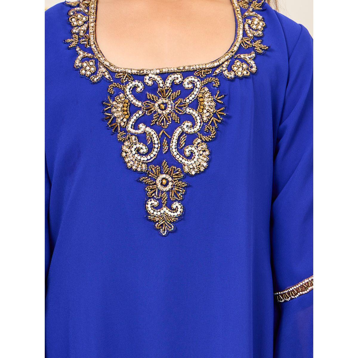 جلابية بياقة واسعة واكمام جرس-girls-clothing-dressesandjumpsuits-image-3