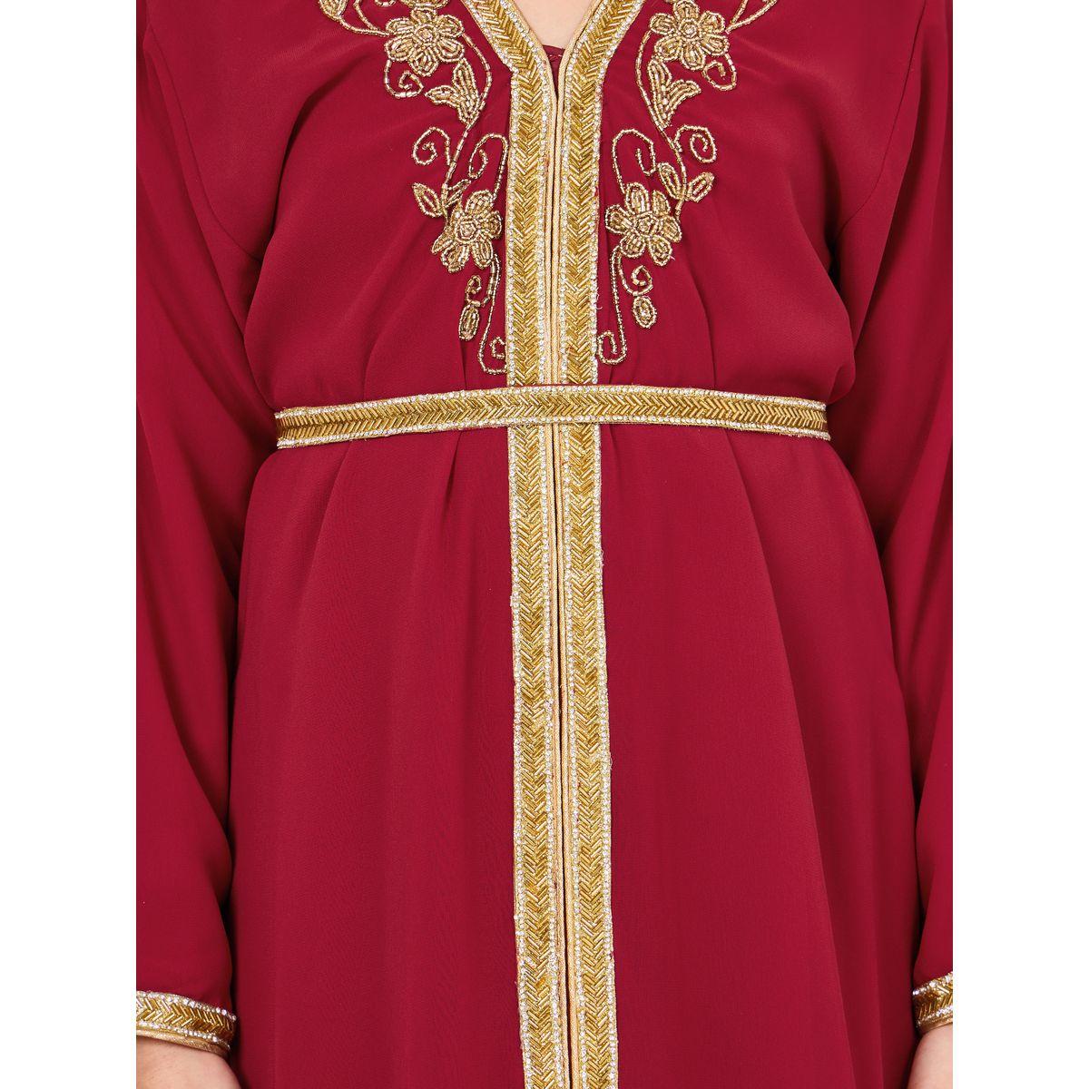 Maxim Creation Beaded Detail Belted Kaftan-girls-clothing-dressesandjumpsuits-image-3