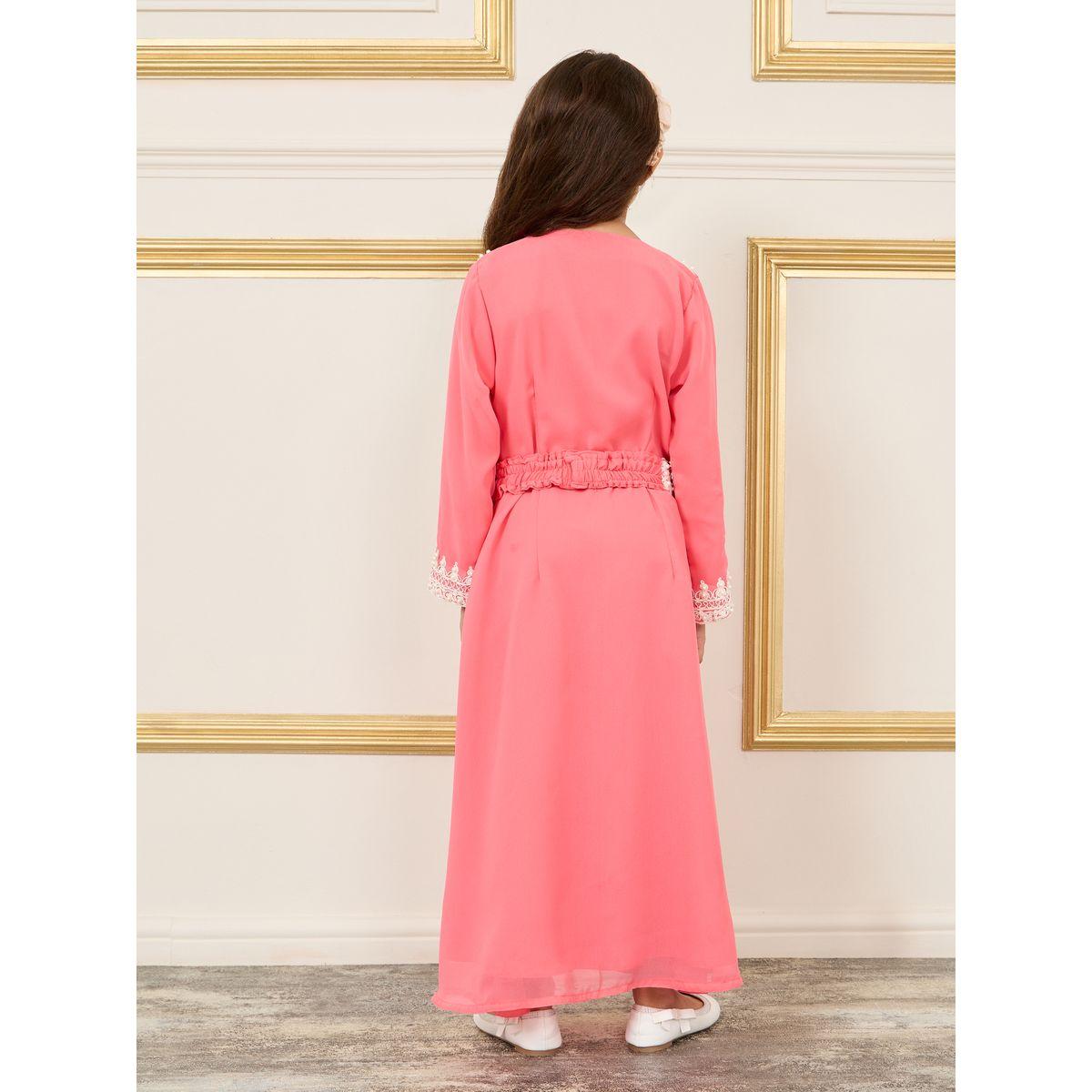 Maxim Creation Pearl Thread Embroidered Belted Kaftan-girls-clothing-dressesandjumpsuits-image-4