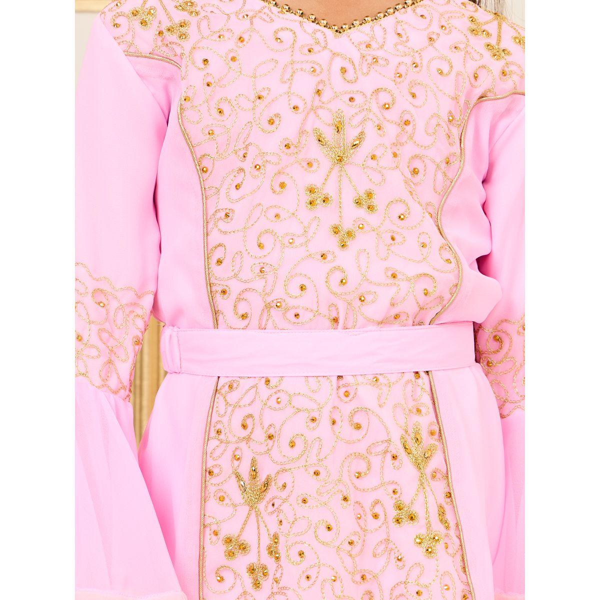 Maxim Creation V Neck Embroidered Jalabiya-girls-clothing-dressesandjumpsuits-image-3