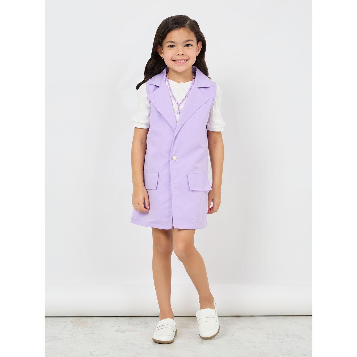 مجموعة من 3 - شورت، بلوزة محبوكة مع بليزر بياقة طويلة-girls-clothing-setsandcoords-image-2