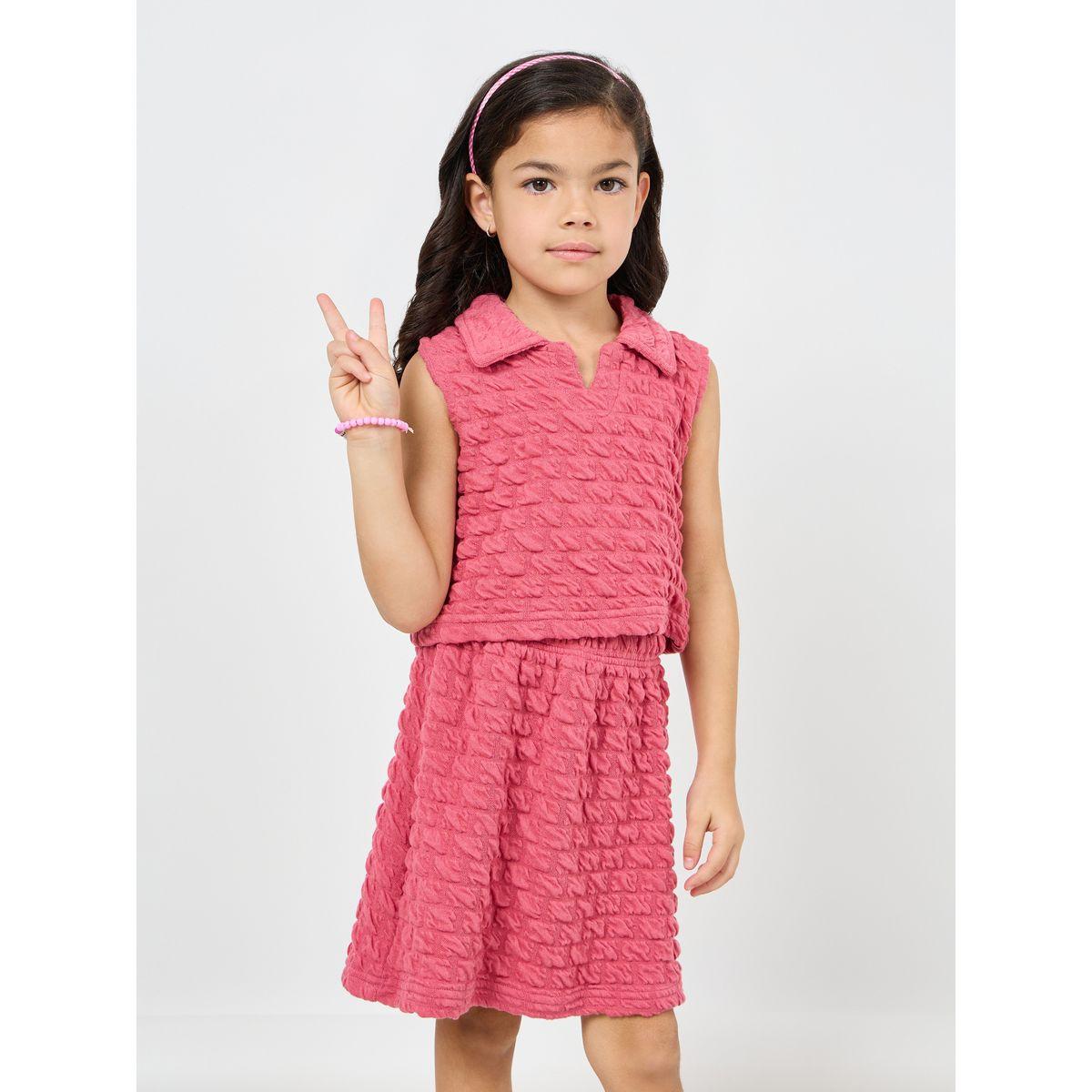Styli Textured Lightweight Crop Top & Skirt Set-girls-clothing-setsandcoords-image-2