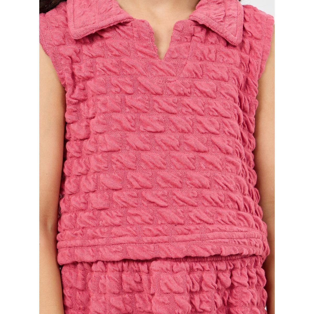 Styli Textured Lightweight Crop Top & Skirt Set-girls-clothing-setsandcoords-image-3