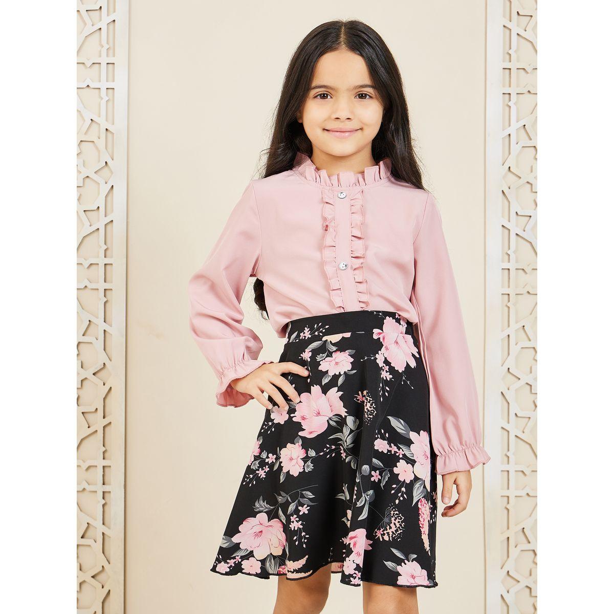 مجموعة من تنورة وبلوزة بأكمام طويلة-girls-clothing-setsandcoords-image-4