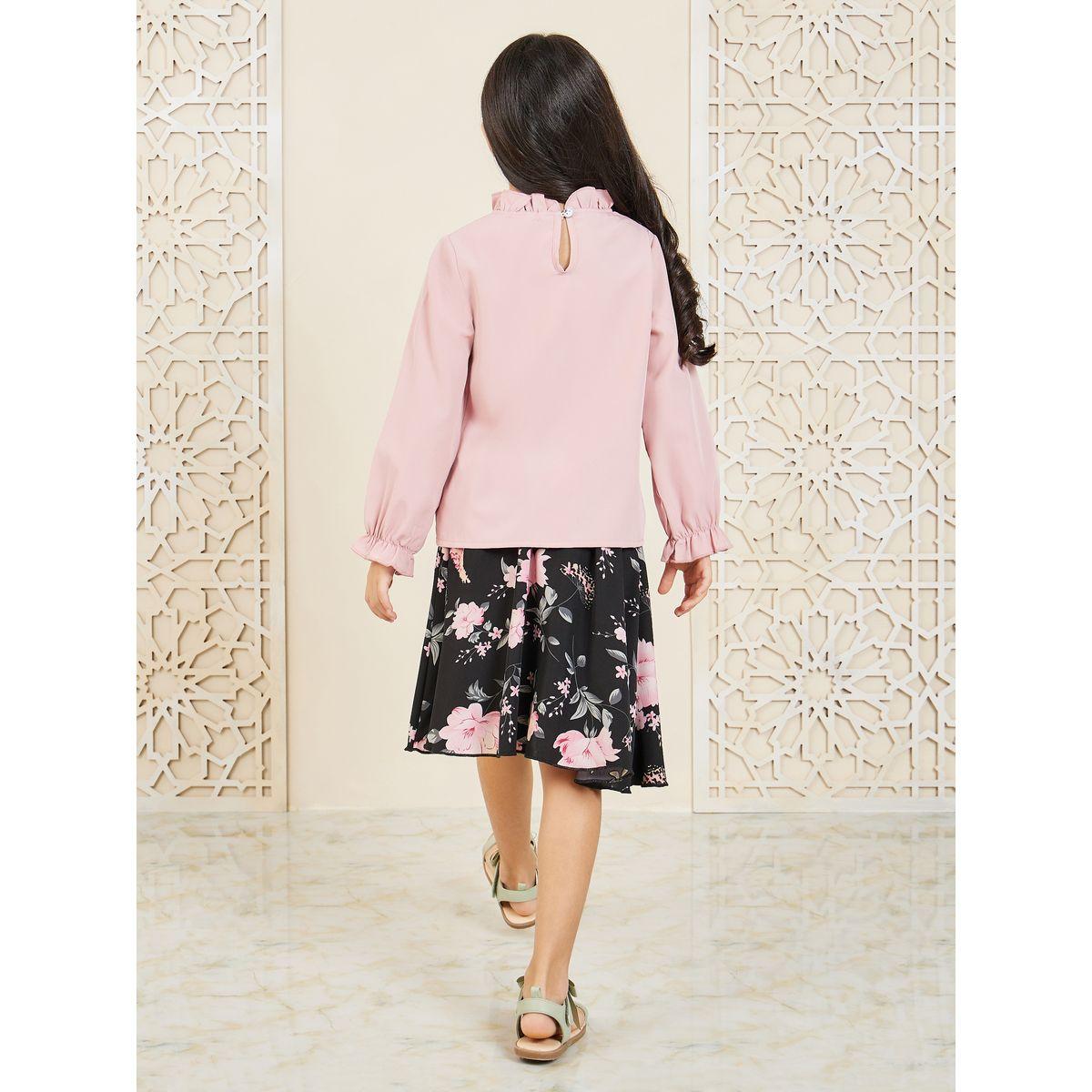 مجموعة من تنورة وبلوزة بأكمام طويلة-girls-clothing-setsandcoords-image-6