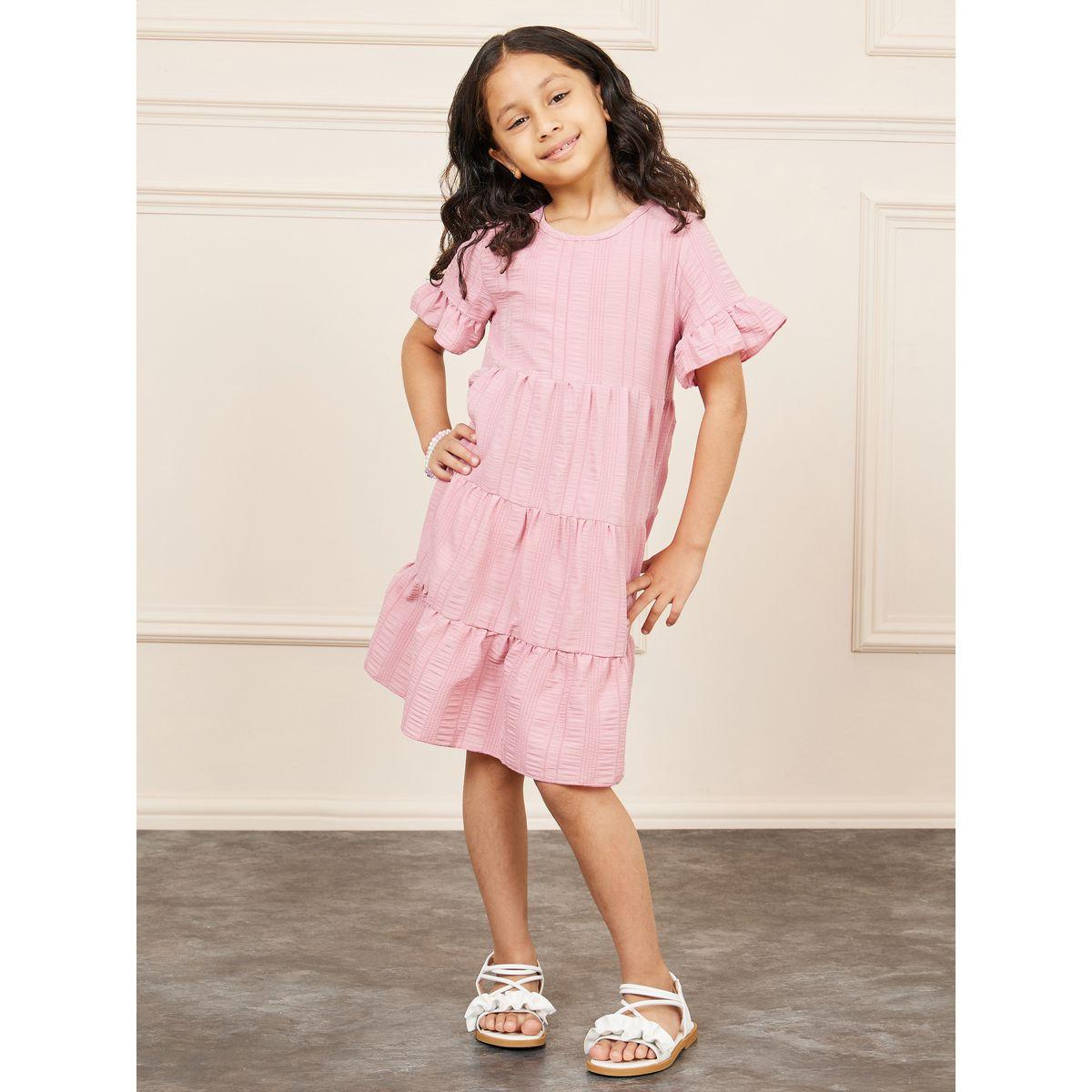 Styli Textured Stripe Detail Tiered Dress-girls-clothing-dressesandjumpsuits-image-1