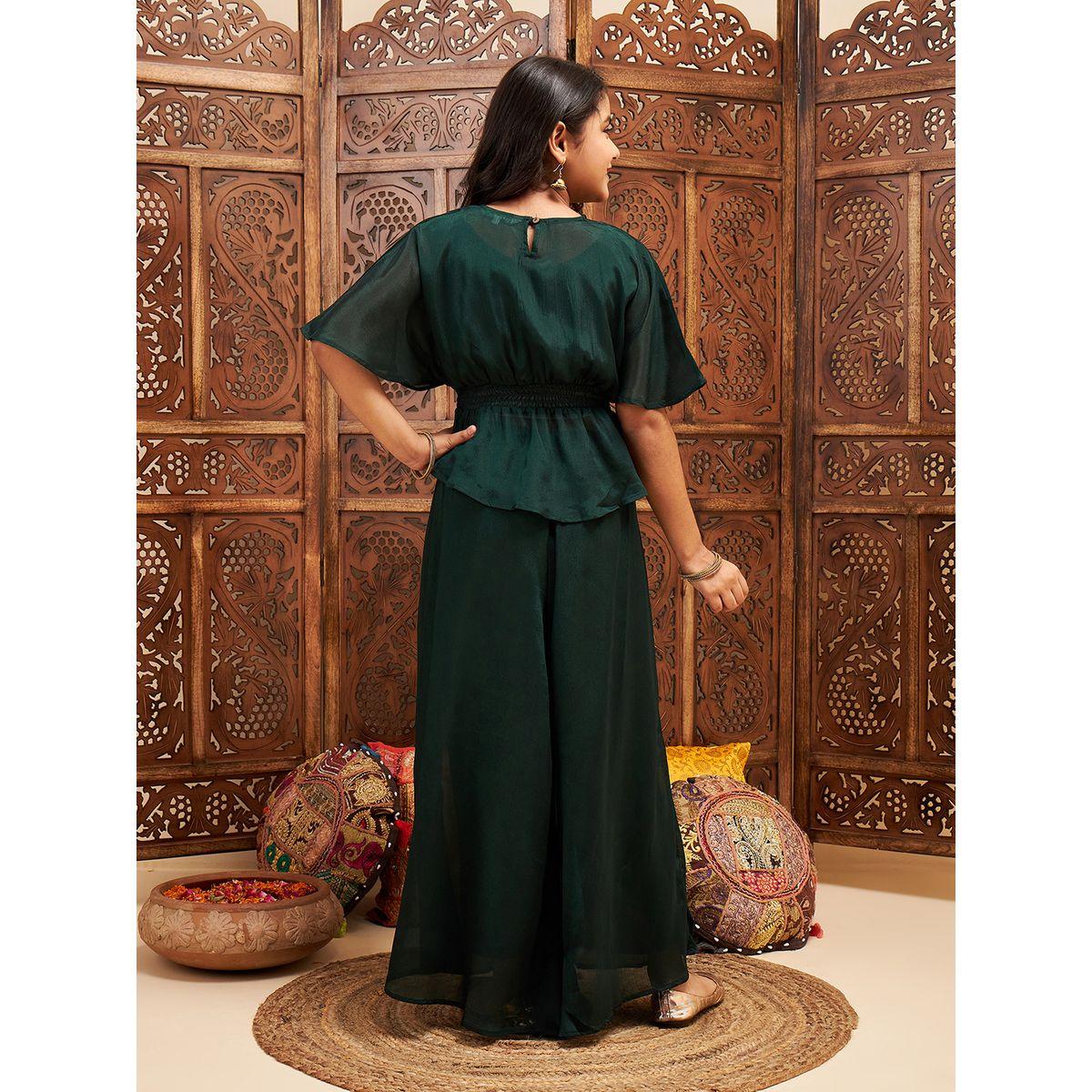 مجموعة من بنطال واسع الأرجل مع بلوزة بيبلوم ستايلو بَج × ستايلي-girls-clothing-setsandcoords-image-2