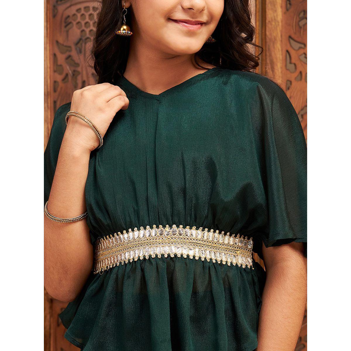 مجموعة من بنطال واسع الأرجل مع بلوزة بيبلوم ستايلو بَج × ستايلي-girls-clothing-setsandcoords-image-3
