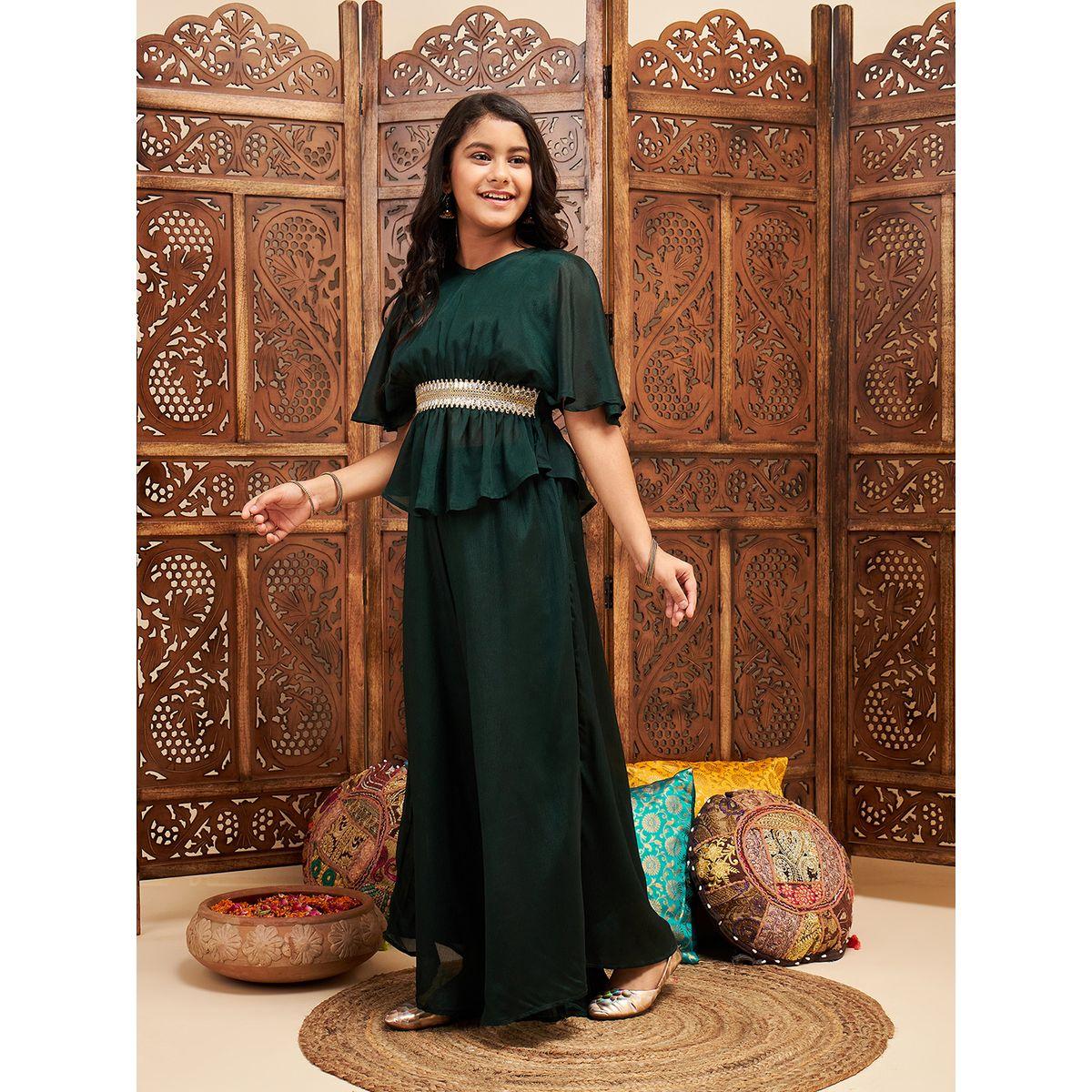Stylo Bug X Styli Embroidery Detail Peplum Top & Wide Leg Pants Set-girls-clothing-setsandcoords-image-4