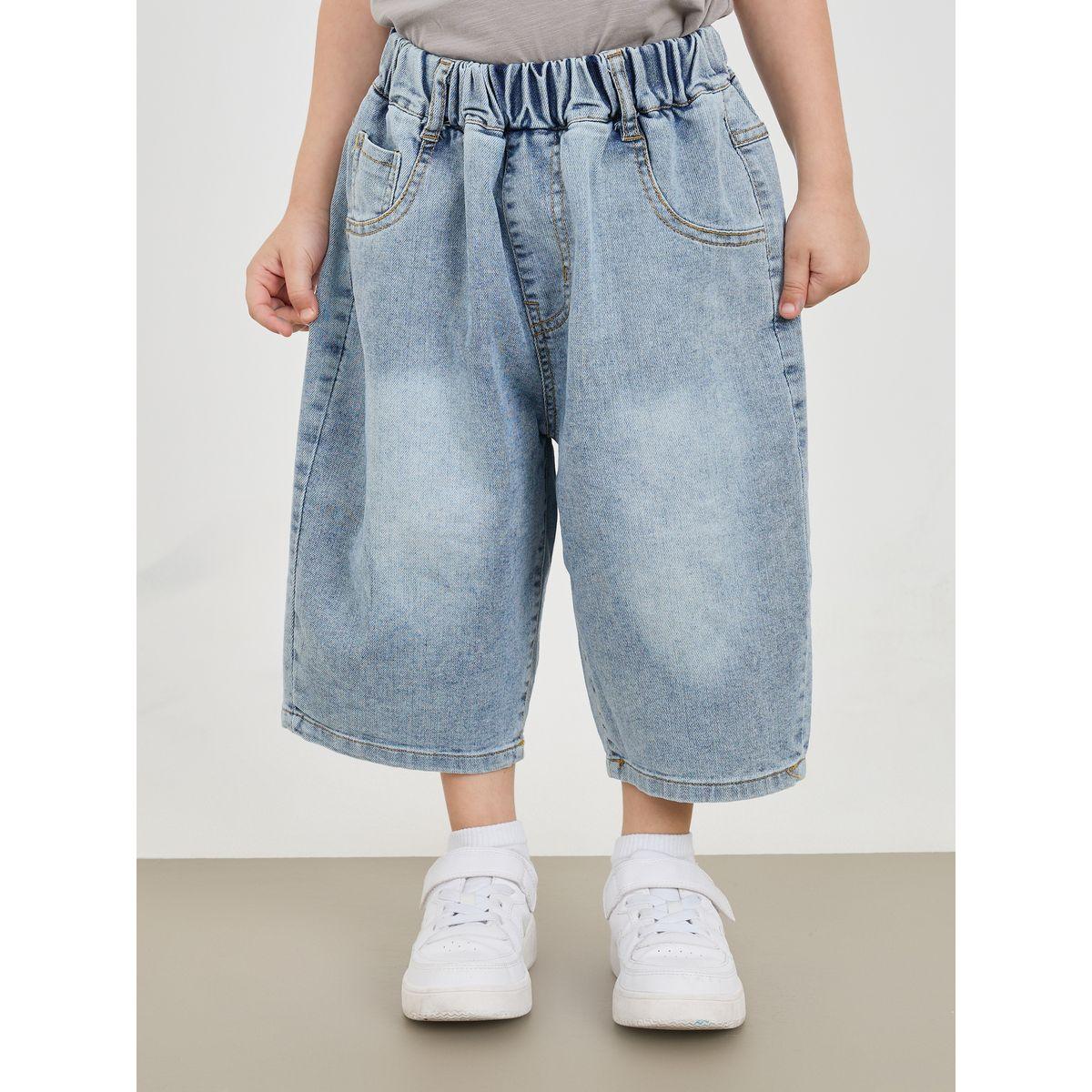 Styli Mid Wash Bermuda Denim Shorts-boys-clothing-bottoms-shorts-image-2
