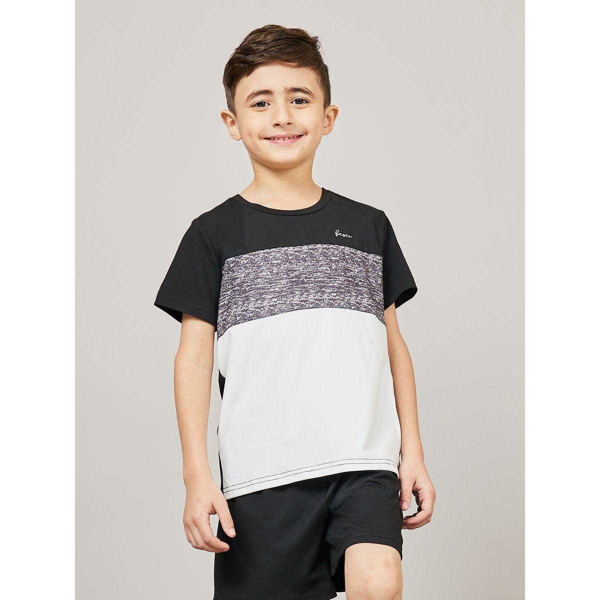 Styli Colorblock T-Shirt with Short Sleeves & Shorts Set-boys-clothing-setsandcoords-image-2