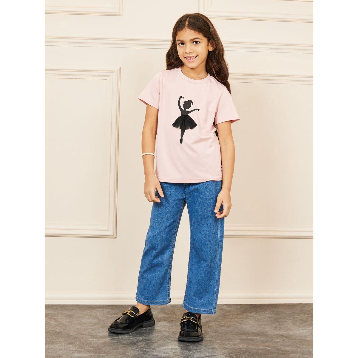تيشيرت بتفاصيل شبكية وطبعة جرافيك-girls-clothing-tshirts-image-2