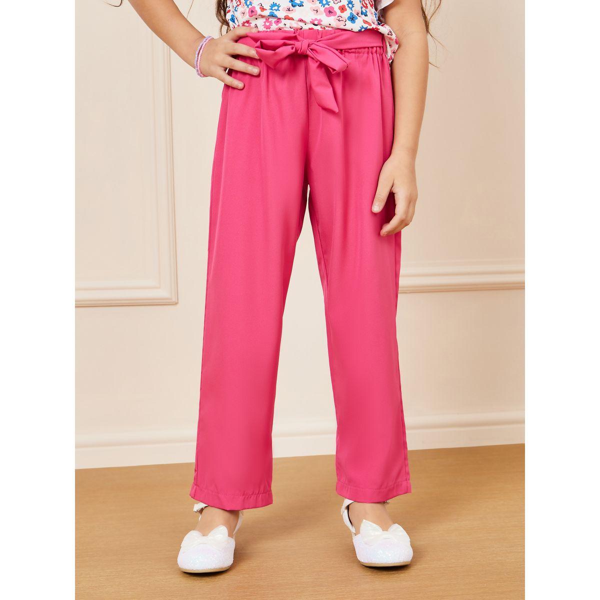 مجموعة من بنطال بأرجل مستقيمة وبلوزة بكتف واحد-girls-clothing-setsandcoords-image-2
