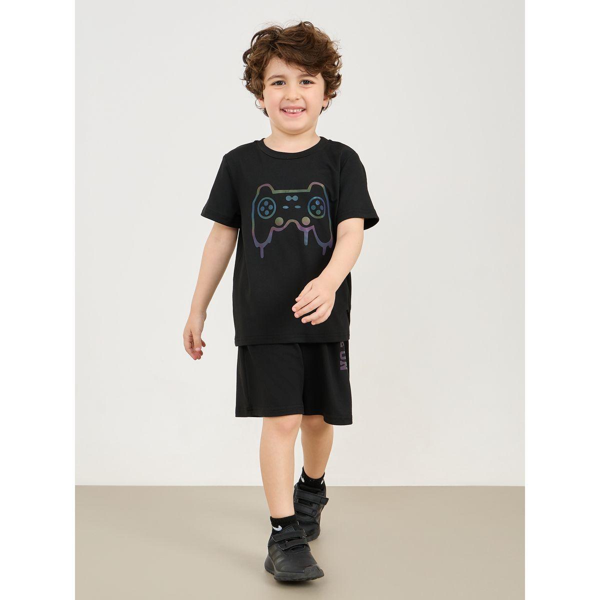 Styli Game Graphic Print T-Shirt & Shorts Set-boys-clothing-setsandcoords-image-1