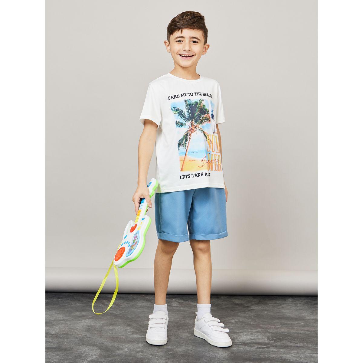 Styli Tropical Print Loose Fit T-shirt and Short Set-boys-clothing-setsandcoords-image-1