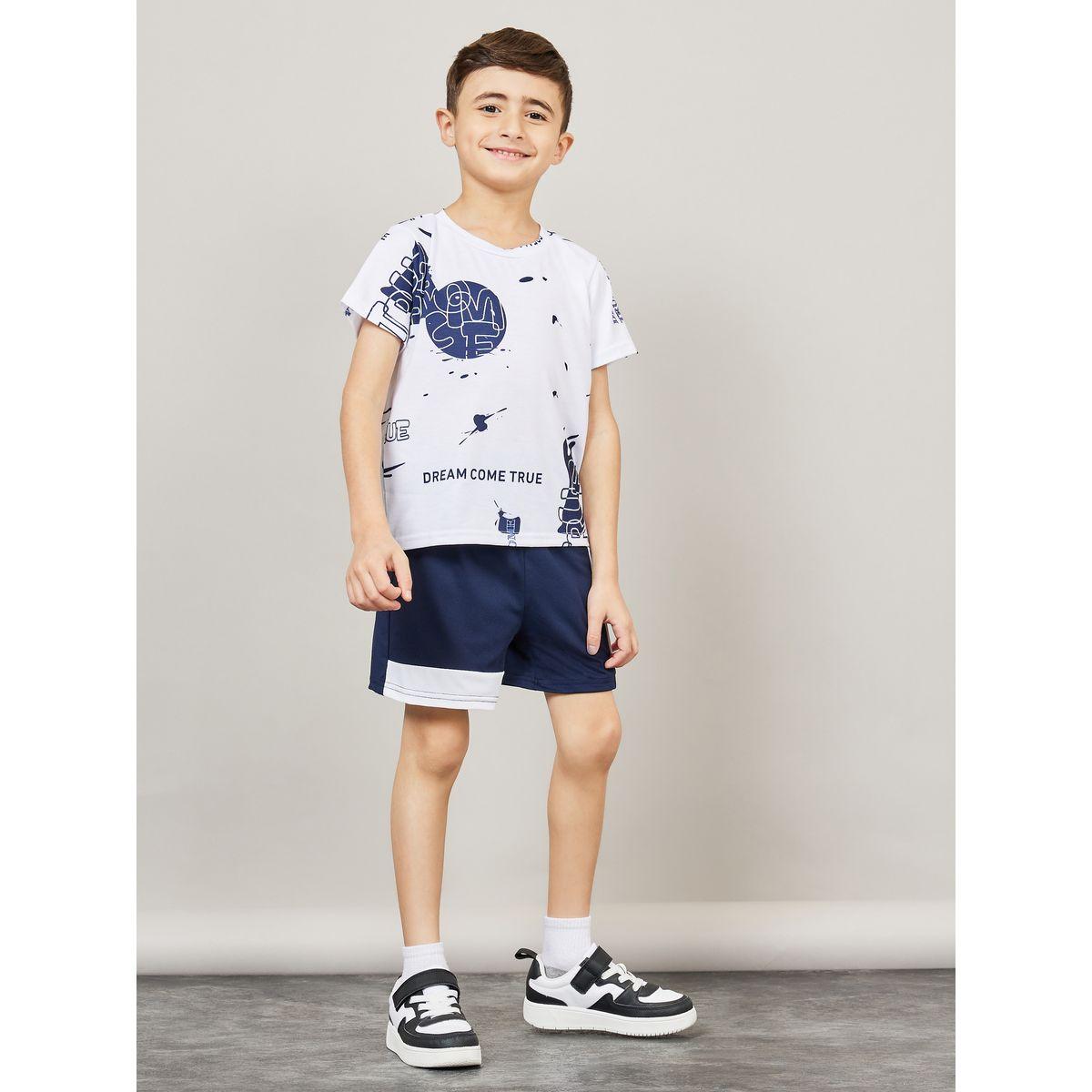 Styli Dream Come True Graphic Print T-Shirt & Shorts Set-boys-clothing-setsandcoords-image-1