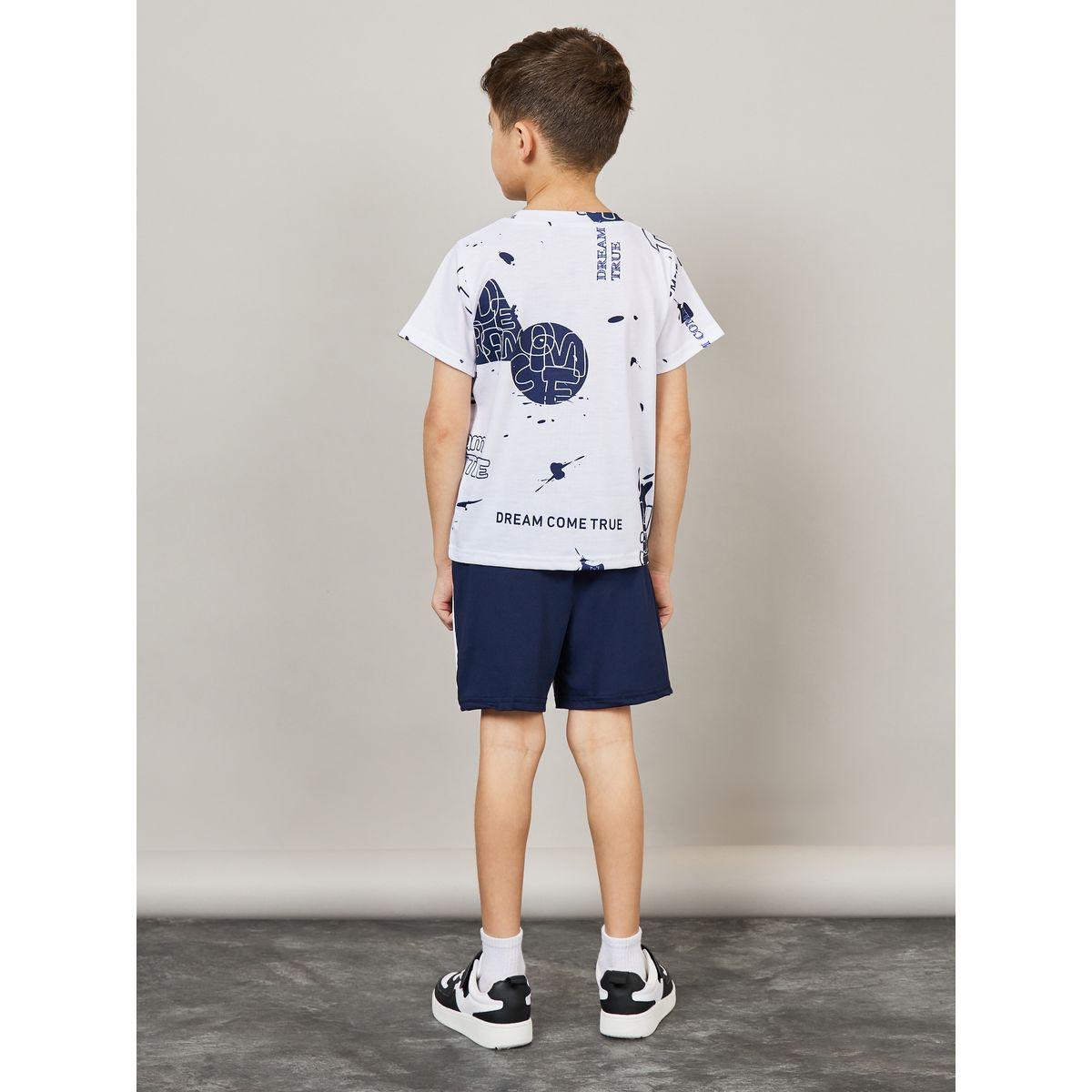 Styli Dream Come True Graphic Print T-Shirt & Shorts Set-boys-clothing-setsandcoords-image-5