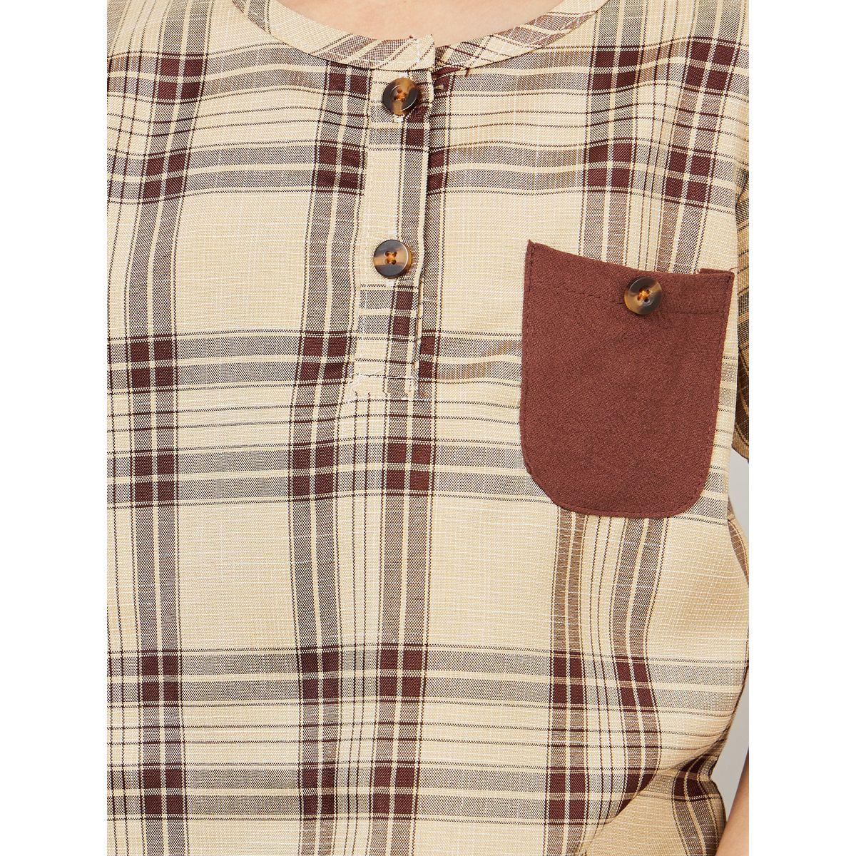 Styli Plaid Checked Pocket Detail T-Shirt & Pants Set-boys-clothing-setsandcoords-image-3