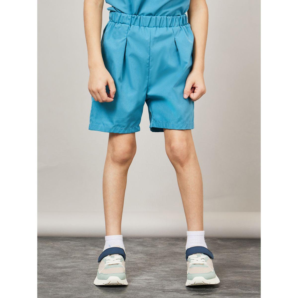 Styli Solid Mandarin Collar T-Shirt & Shorts Set-boys-clothing-setsandcoords-image-4
