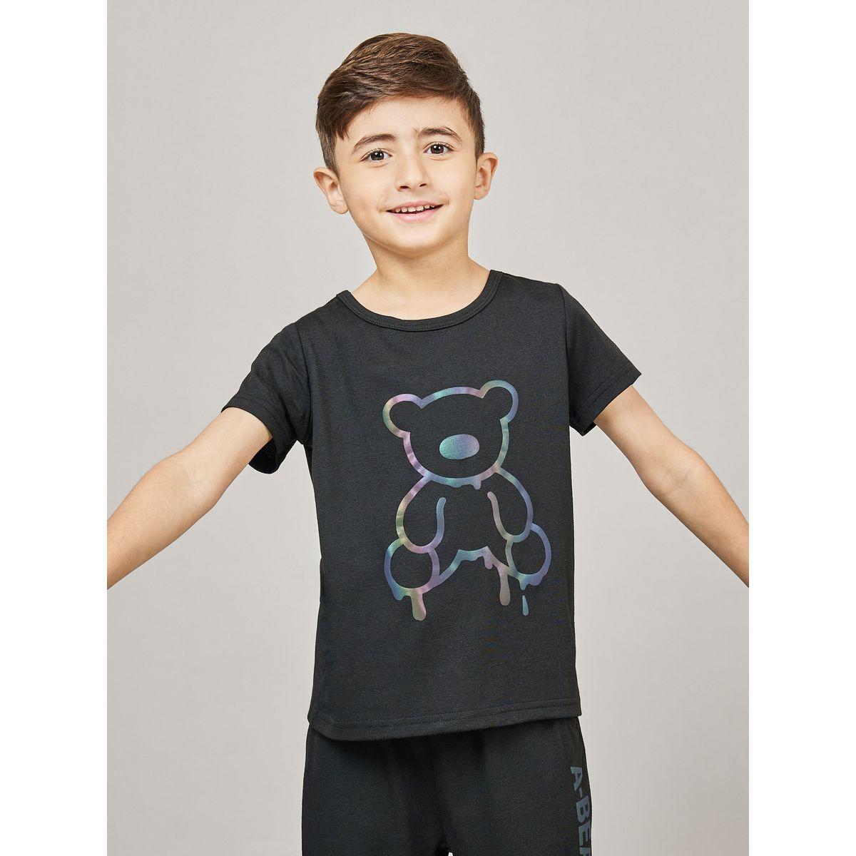 Styli Bear Graphic Print T-Shirt & Jogger Set-boys-clothing-setsandcoords-image-2