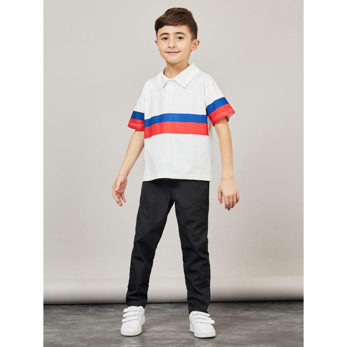 Styli Colorblock Print T-shirt and Straight Leg Pant Set-boys-clothing-setsandcoords-image-1