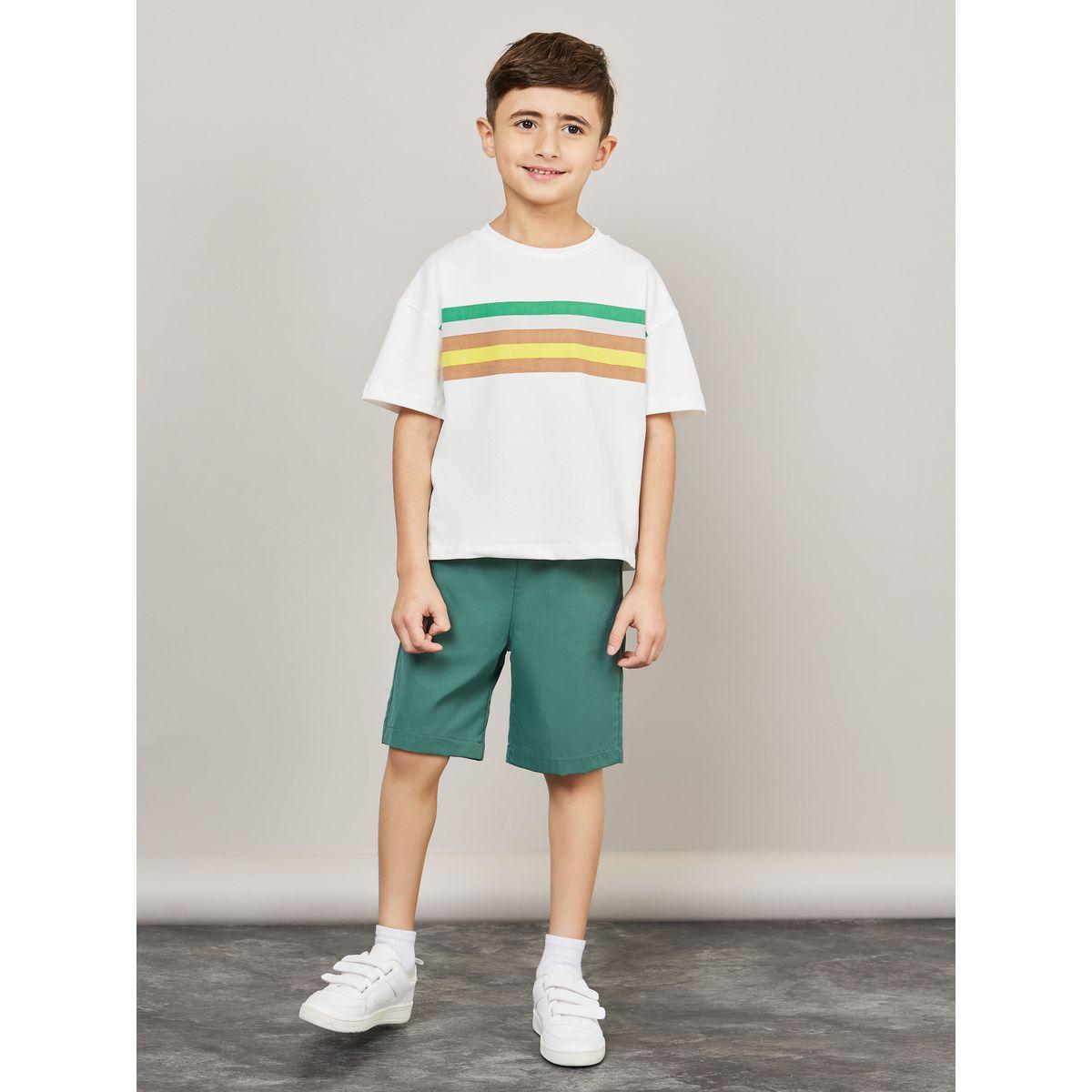 Styli Colorblock Print T-Shirt with Short Sleeves & Shorts Set-boys-clothing-setsandcoords-image-1