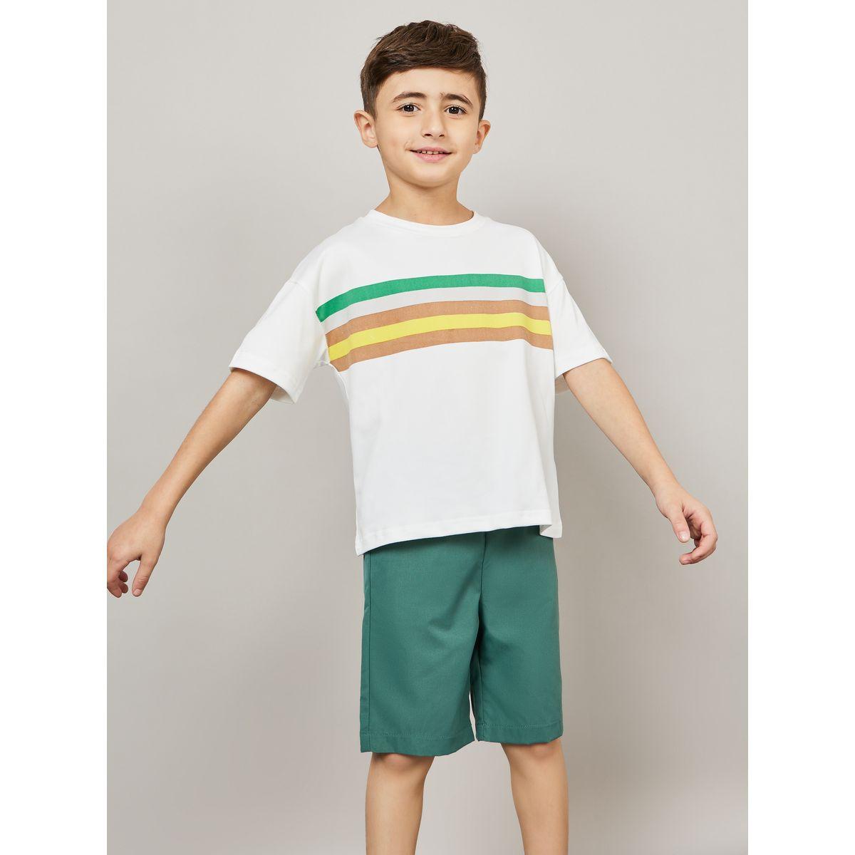 Styli Colorblock Print T-Shirt with Short Sleeves & Shorts Set-boys-clothing-setsandcoords-image-2