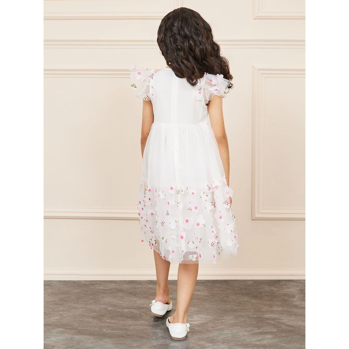 فستان مزين بزهور وتفاصيل كشكش-girls-clothing-dressesandjumpsuits-image-4