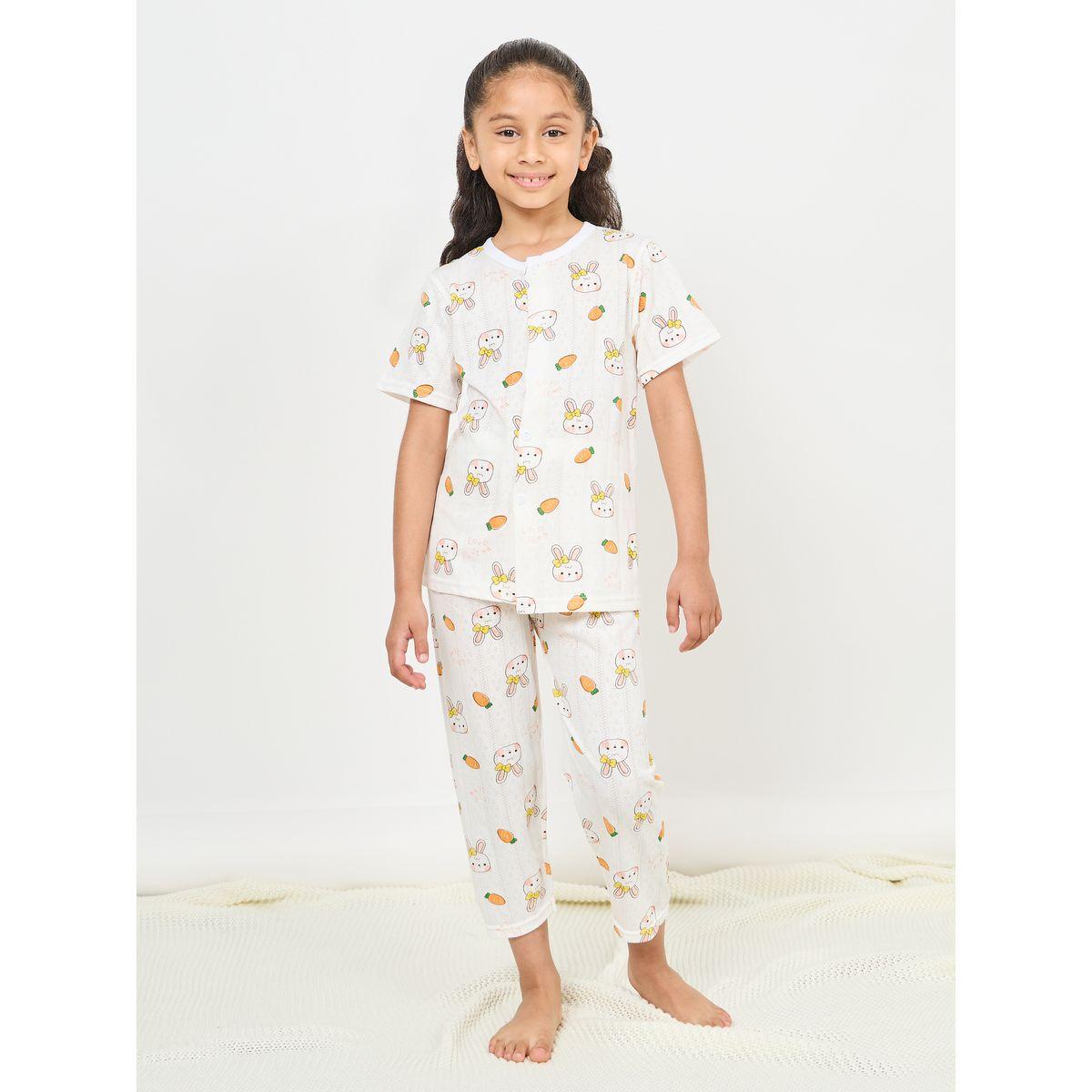 Styli Bunny Carrot All Over Print Shirt and and Pyjama Set-boys-clothing-nightwear-image-1