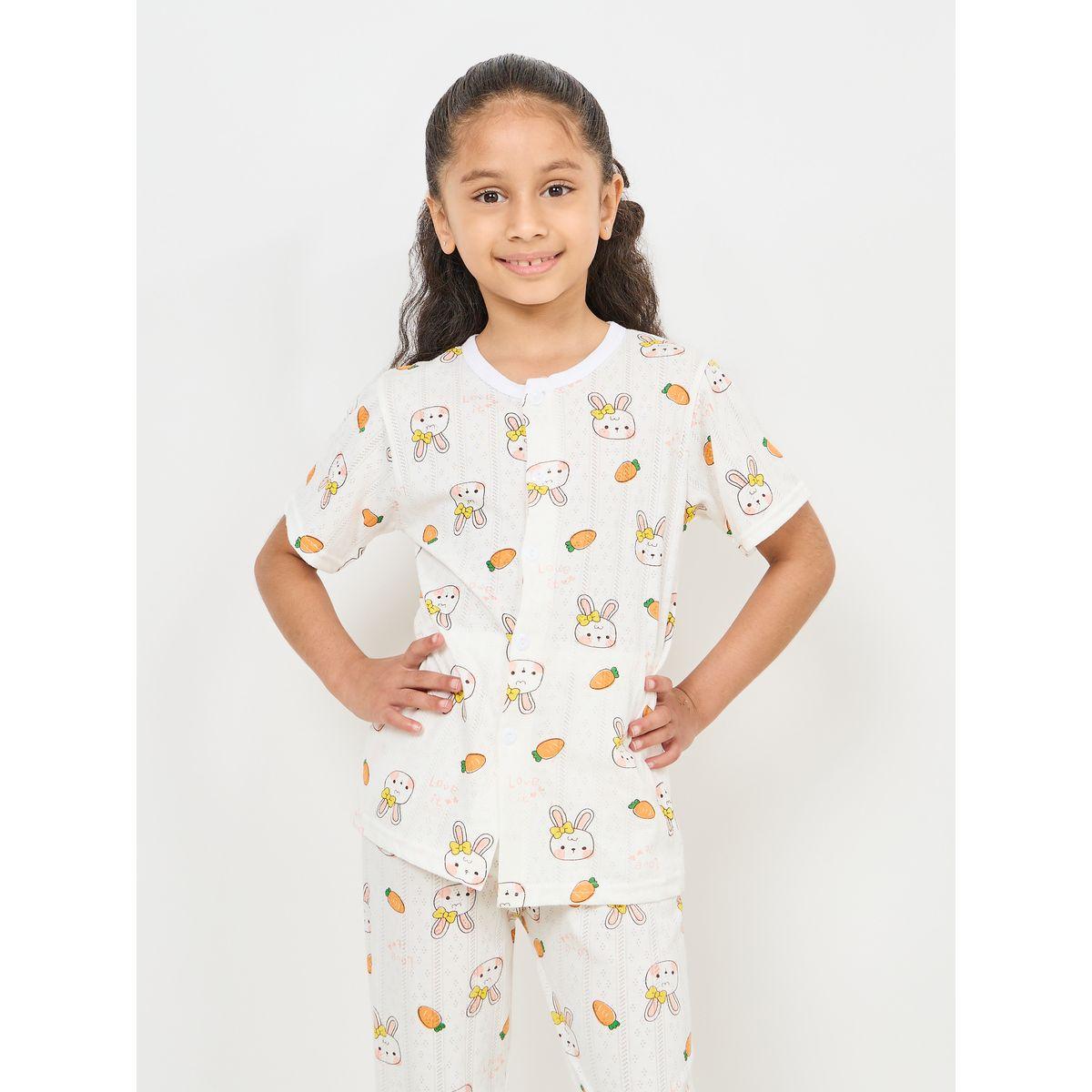 Styli Bunny Carrot All Over Print Shirt and and Pyjama Set-boys-clothing-nightwear-image-2