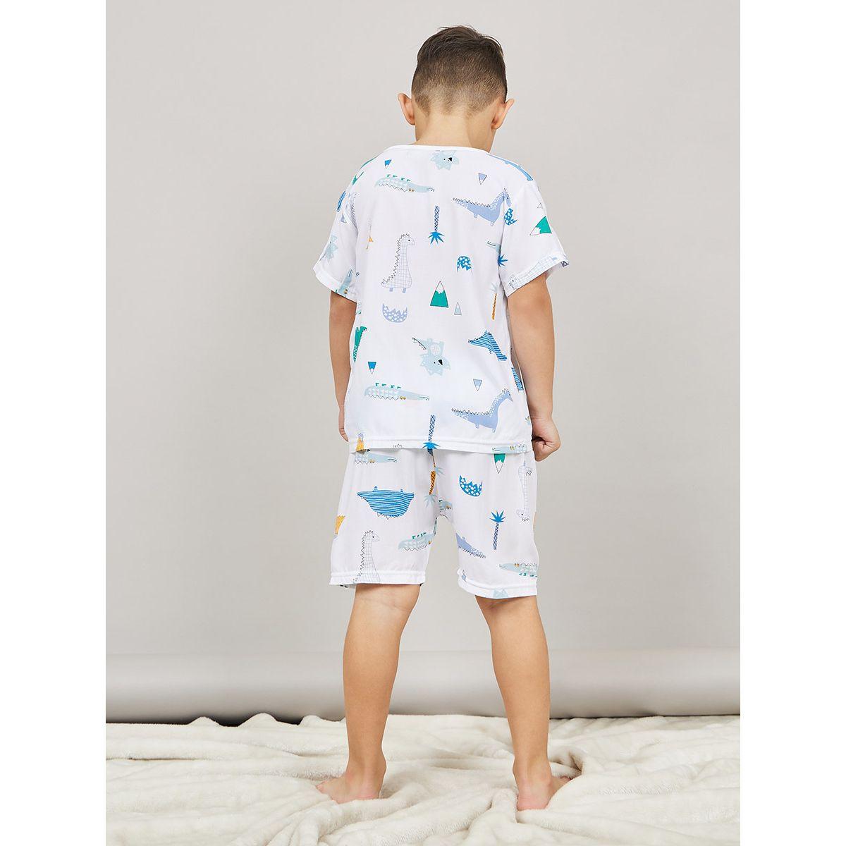 مجموعة من شورت وتيشيرت مطبع بالكامل-boys-clothing-nightwear-image-5