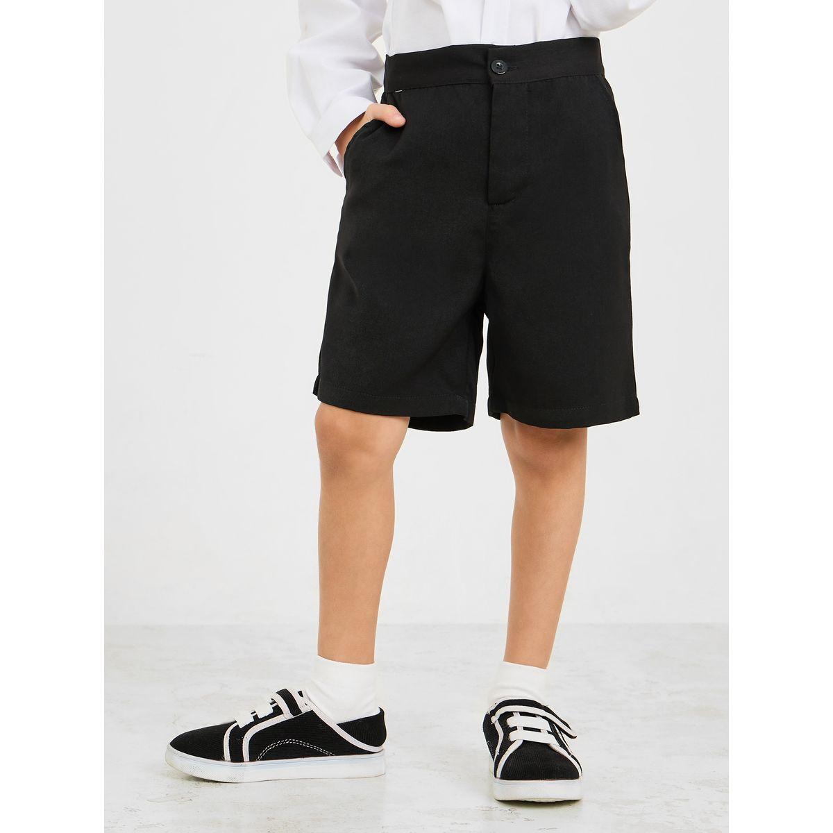 Styli Solid Shorts with Pockets-boys-clothing-bottoms-shorts-image-1