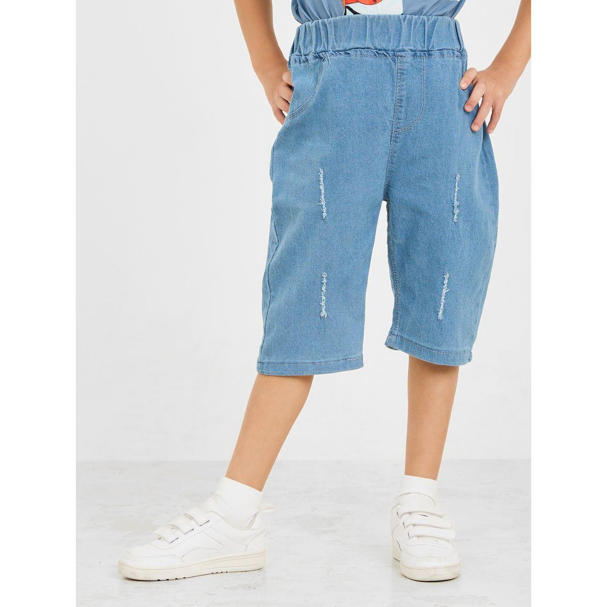 Styli Ripped Denim Shorts-boys-clothing-bottoms-shorts-image-1