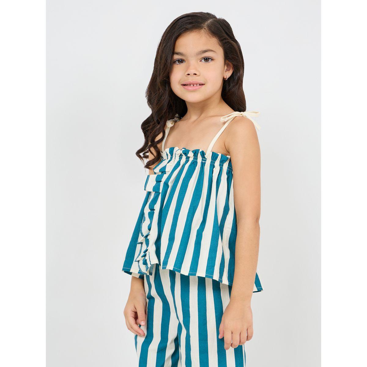 مجموعة من بنطال بارجل واسعة مع بلوزة كامي مزينة بكشكش-girls-clothing-setsandcoords-image-2