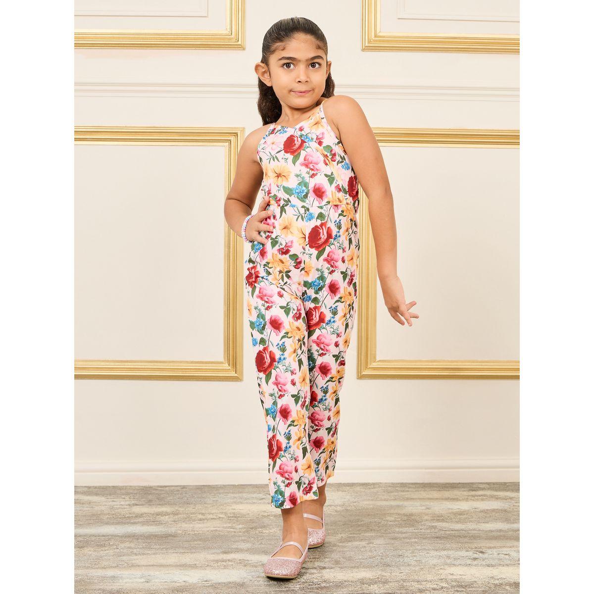 مجموعة من بلوزة شيفون وجمبسوت بطبعة زهور-girls-clothing-setsandcoords-image-2