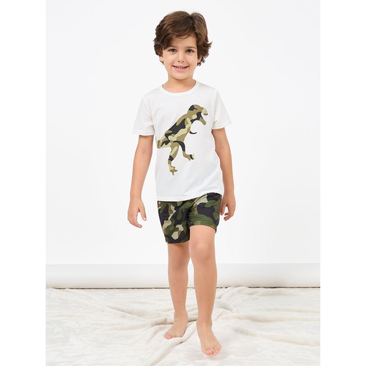 مجموعة من شورت مع تيشيرت بطبعة ديناصور-boys-clothing-nightwear-image-1
