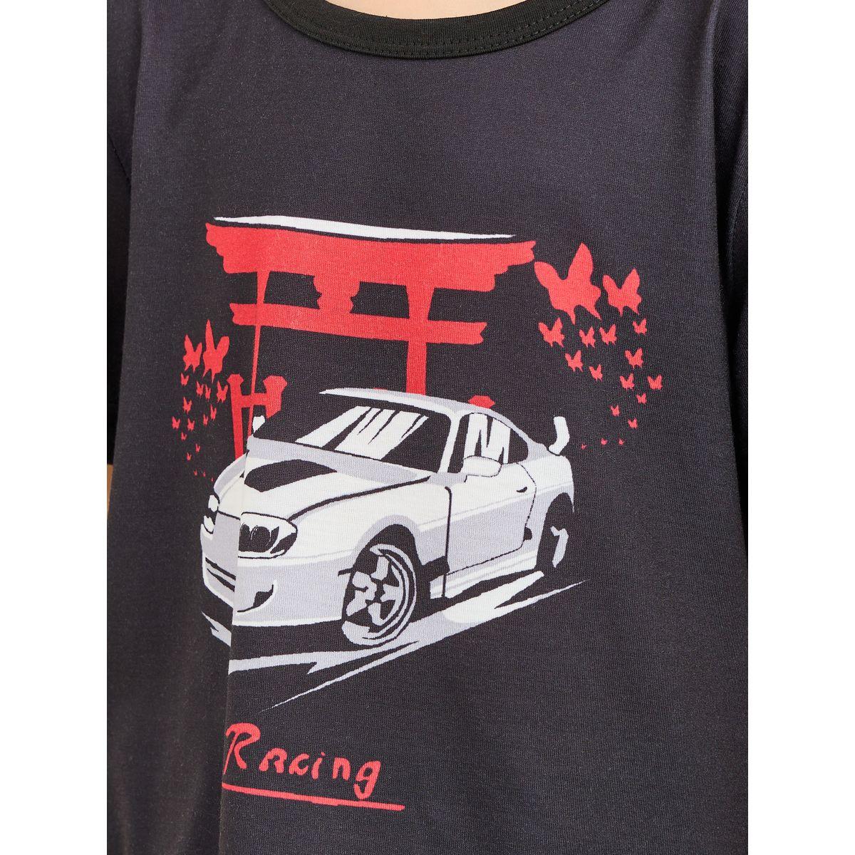 Styli Graphic Print Short Sleeve T-Shirt & Shorts Set-boys-clothing-nightwear-image-5