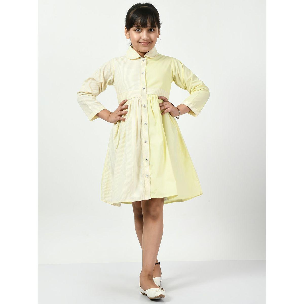 Collared Button Front Long Sleeve Dress-girls-clothing-dressesandjumpsuits-image-1