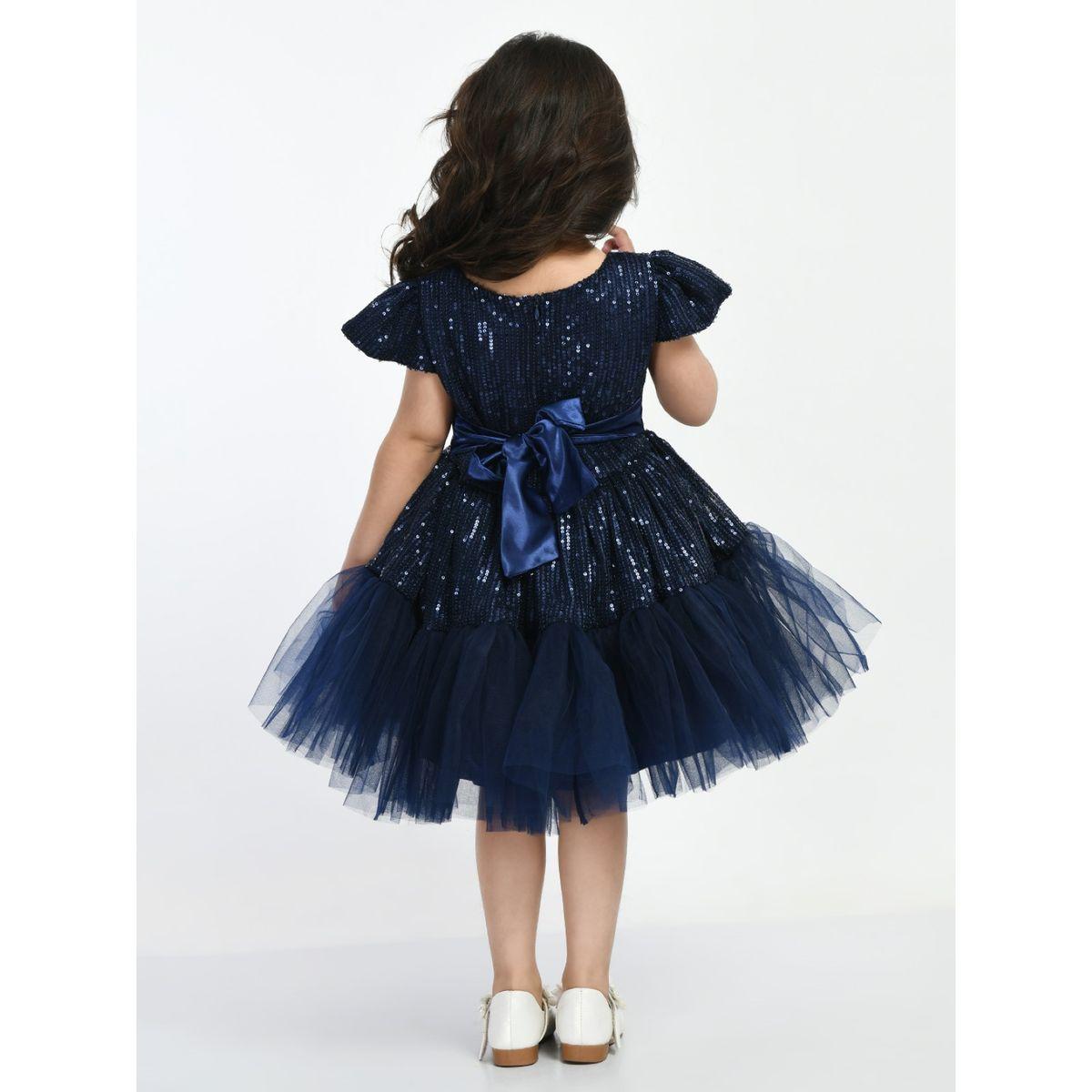 Sequin Detail Mesh Hem Skater Dress-girls-clothing-dressesandjumpsuits-image-2