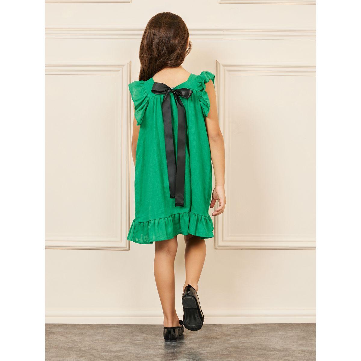 فستان بخصر منخفض مع اكمام بكشكش-girls-clothing-dressesandjumpsuits-image-4