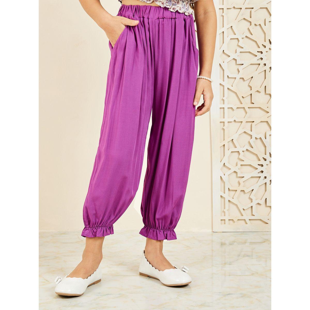 Styli Floral Printed Smocked Waist Top & Pleated Ruffle Cuff Hem Pant Set-girls-clothing-setsandcoords-image-4