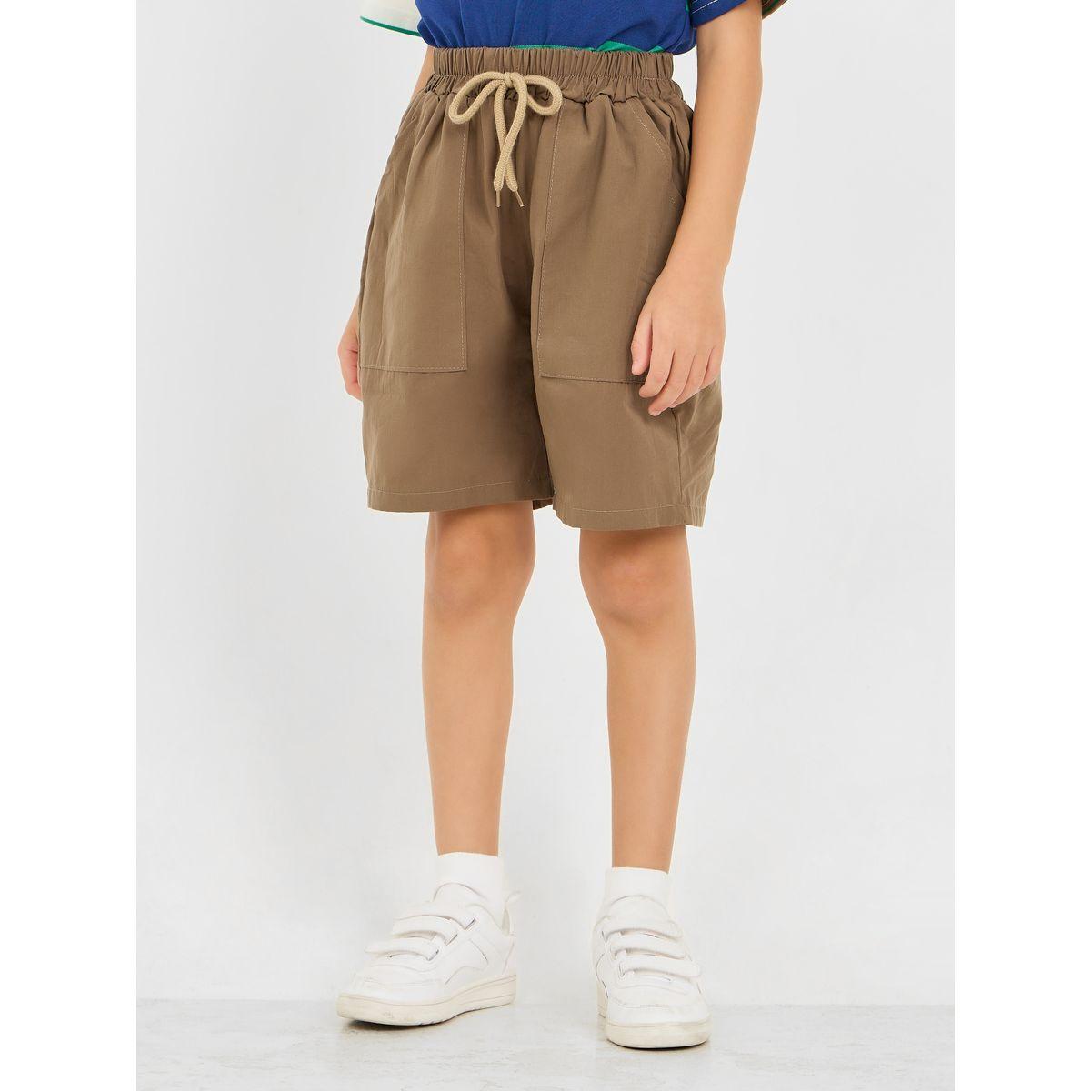 Styli Bear Applique Striped T-shirt & Pocket Detail Short Set-boys-clothing-setsandcoords-image-5