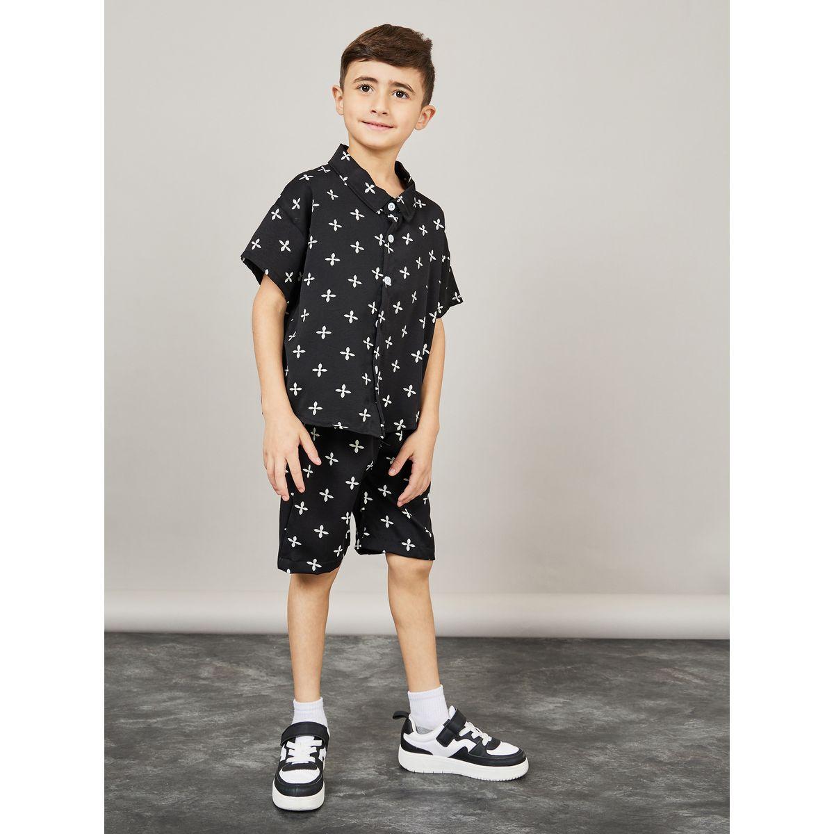 Styli Drop Shoulder All Over Print Shirt & Short Set-boys-clothing-setsandcoords-image-2