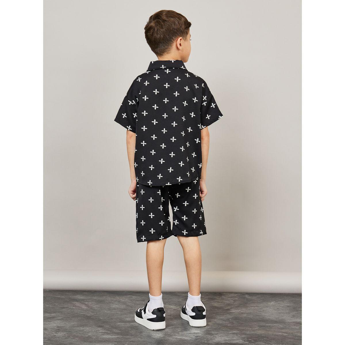 Styli Drop Shoulder All Over Print Shirt & Short Set-boys-clothing-setsandcoords-image-5
