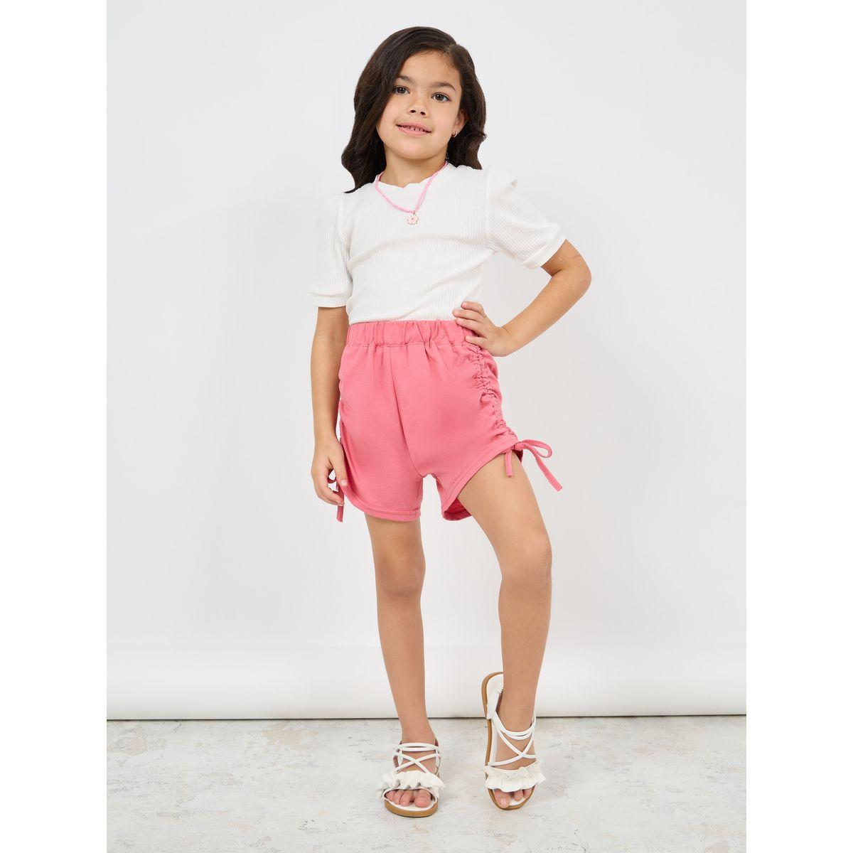 Styli Side Ruched Detail Shorts-girls-clothing-bottoms-shorts-image-2