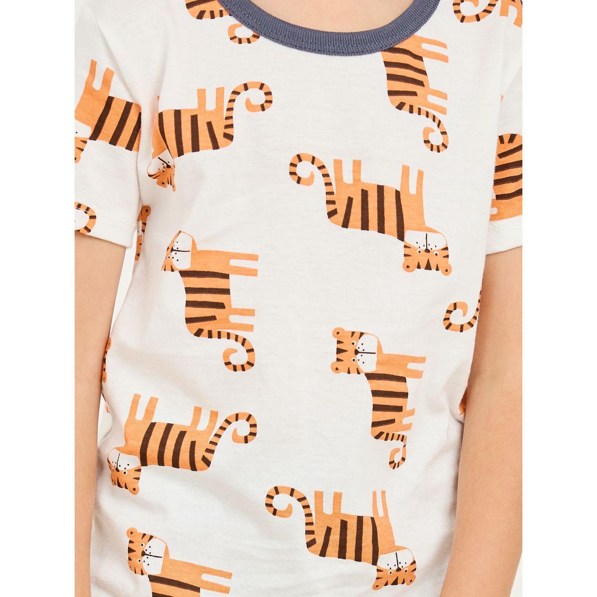 Styli Tiger All Over Print T-shirt and Pyjama Set-boys-clothing-nightwear-image-3
