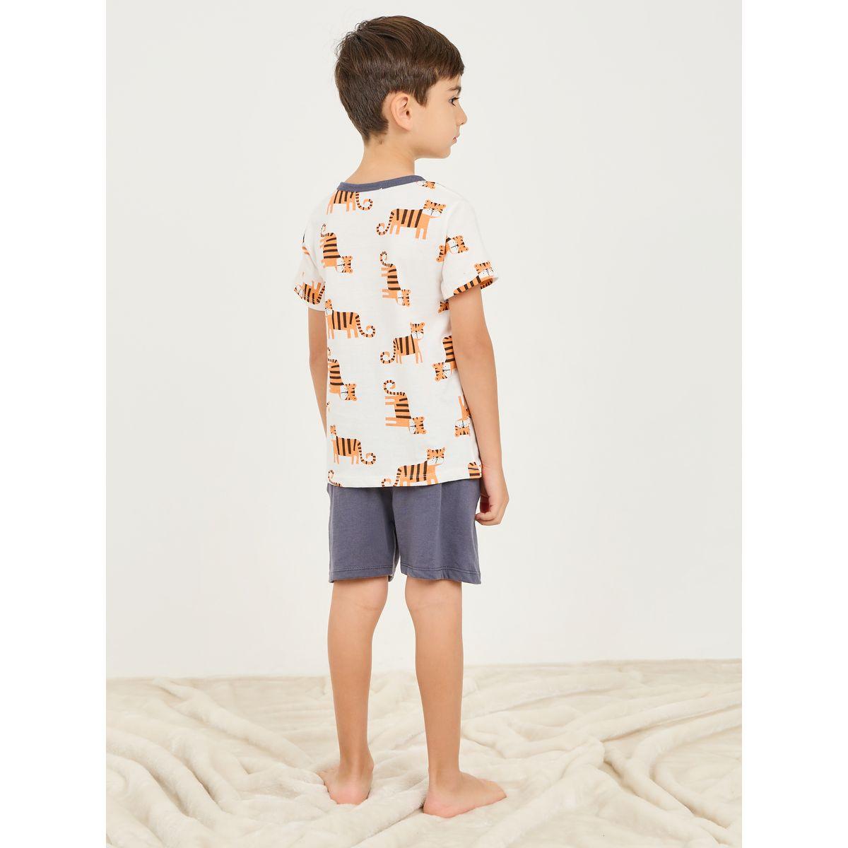 Styli Tiger All Over Print T-shirt and Pyjama Set-boys-clothing-nightwear-image-5