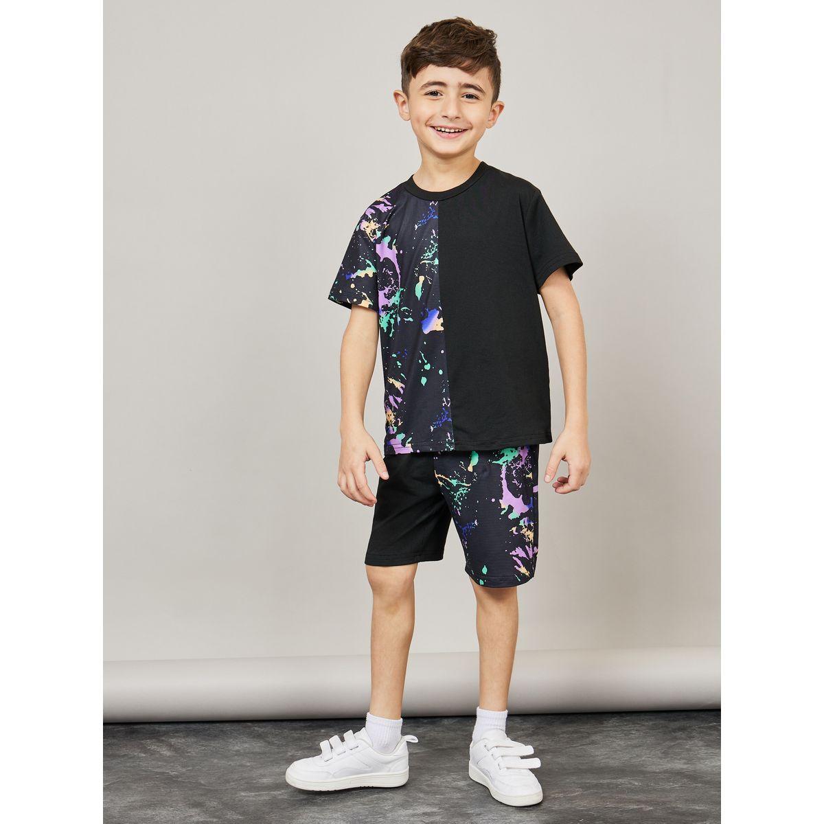 مجموعة من شورت وتيشيرت بقصة فضفاضة-boys-clothing-setsandcoords-image-1