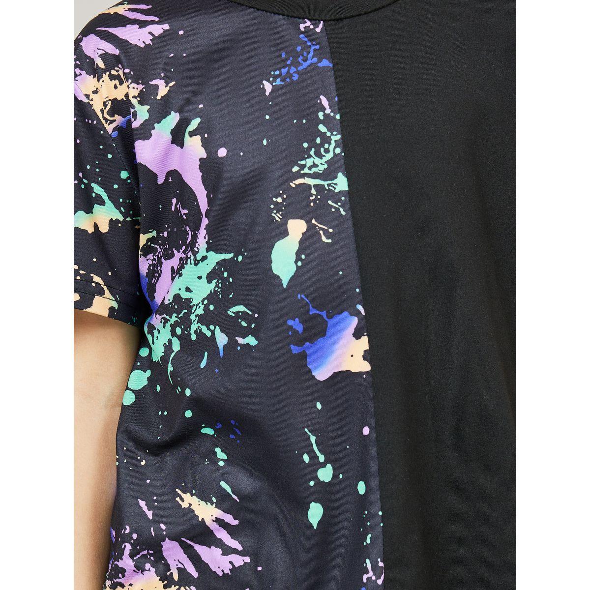 Styli Paint Splatter Print Loose Fit T-shirt and Short Set-boys-clothing-setsandcoords-image-3